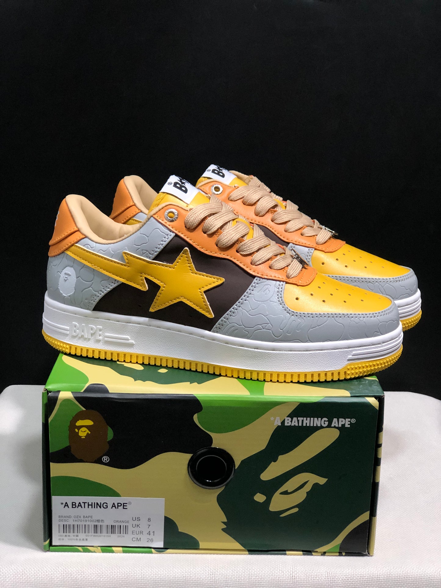 Bape Sta - Patent Leather Gray, Ocra and Brown